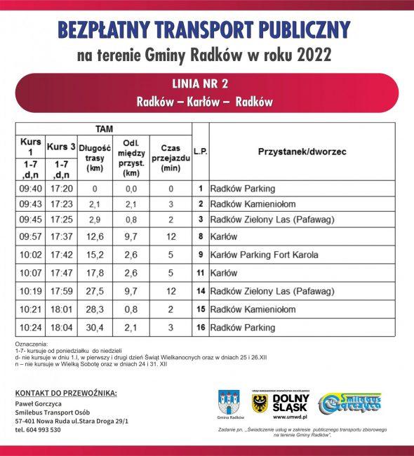 Rozkład jazdy bezpłatnego autobusu / fot. radkowklodzki.pl